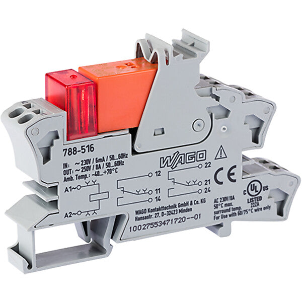 WAGO Stecksockel m.Relais 2W, 230V AC/2x 8A 788-516
